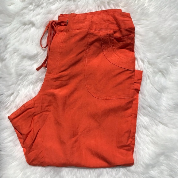 Ashley Stewart Pants - ASHLEY STEWART-Vibrant Orange Capri